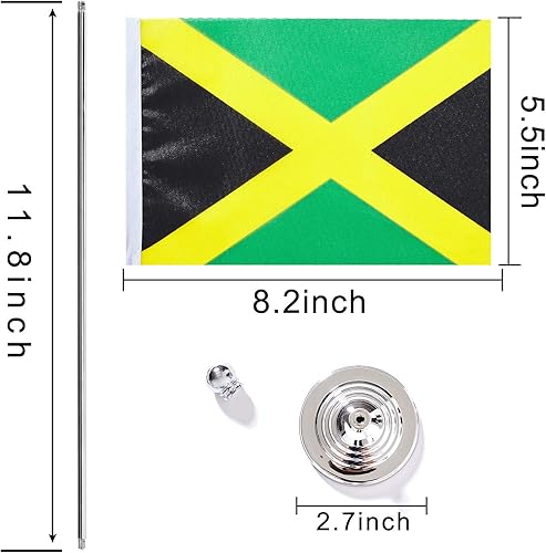 Miniatura 96 de ZXvZYT Paquete de 2 banderas de mesa suizas, pequeñas banderas suizas de escritorio con base de soporte, decoración de eventos para festivales