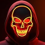 Sosation Halloween Mask LED Light up 10×7×4 Inch Scary Cosplay Skeleton Party Favor for Halloween Luminous Masquerade