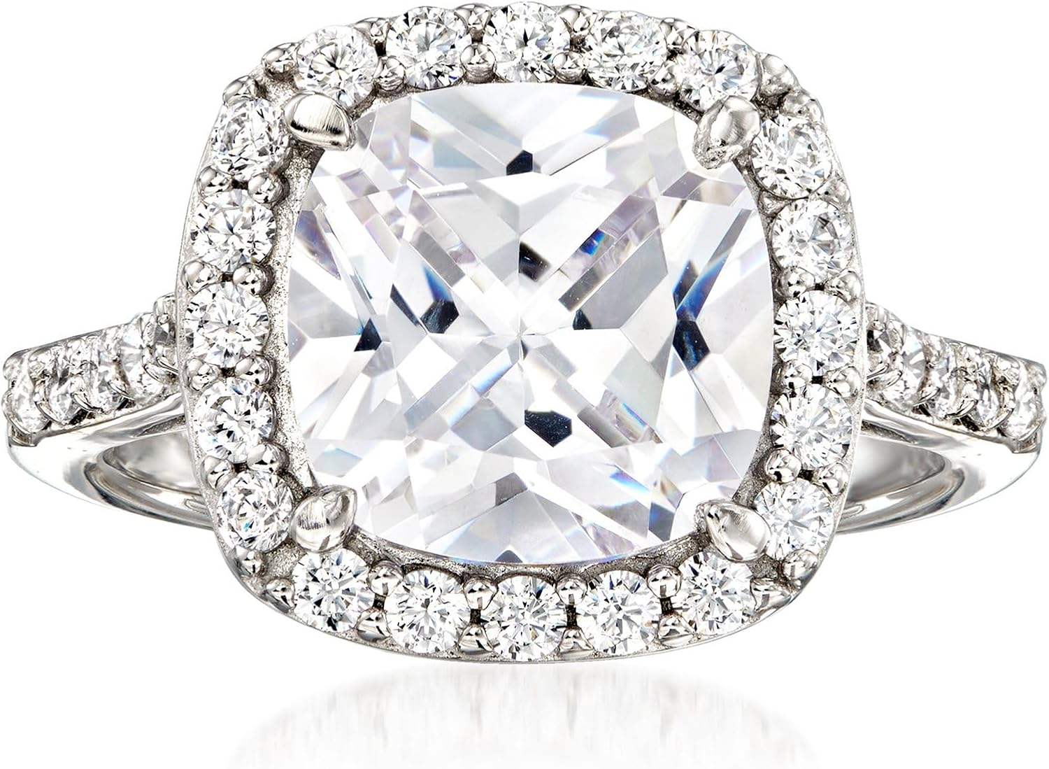 Ross-Simons 5.10 ct. t.w. CZ Halo Ring in Sterling Silver