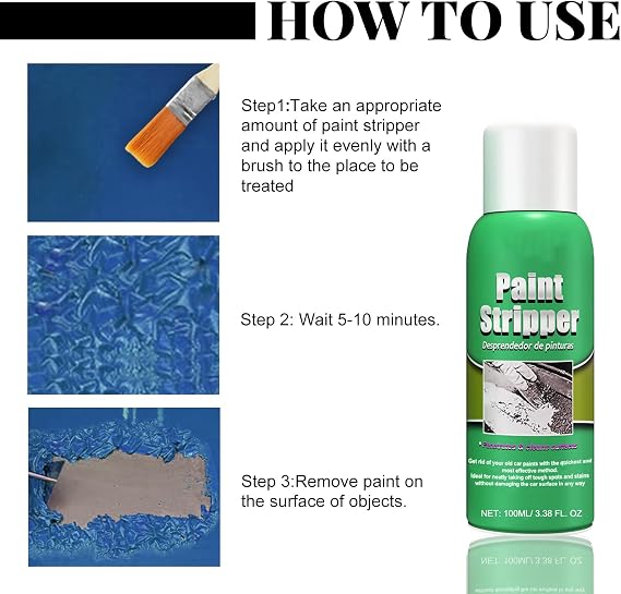 Fast-Acting Automotive Paint Remover Powerful Car Paint Stripper Removes Old Paint, Coatings & Tough Stains Without Damaging Metal Surfaces, Easy to Use