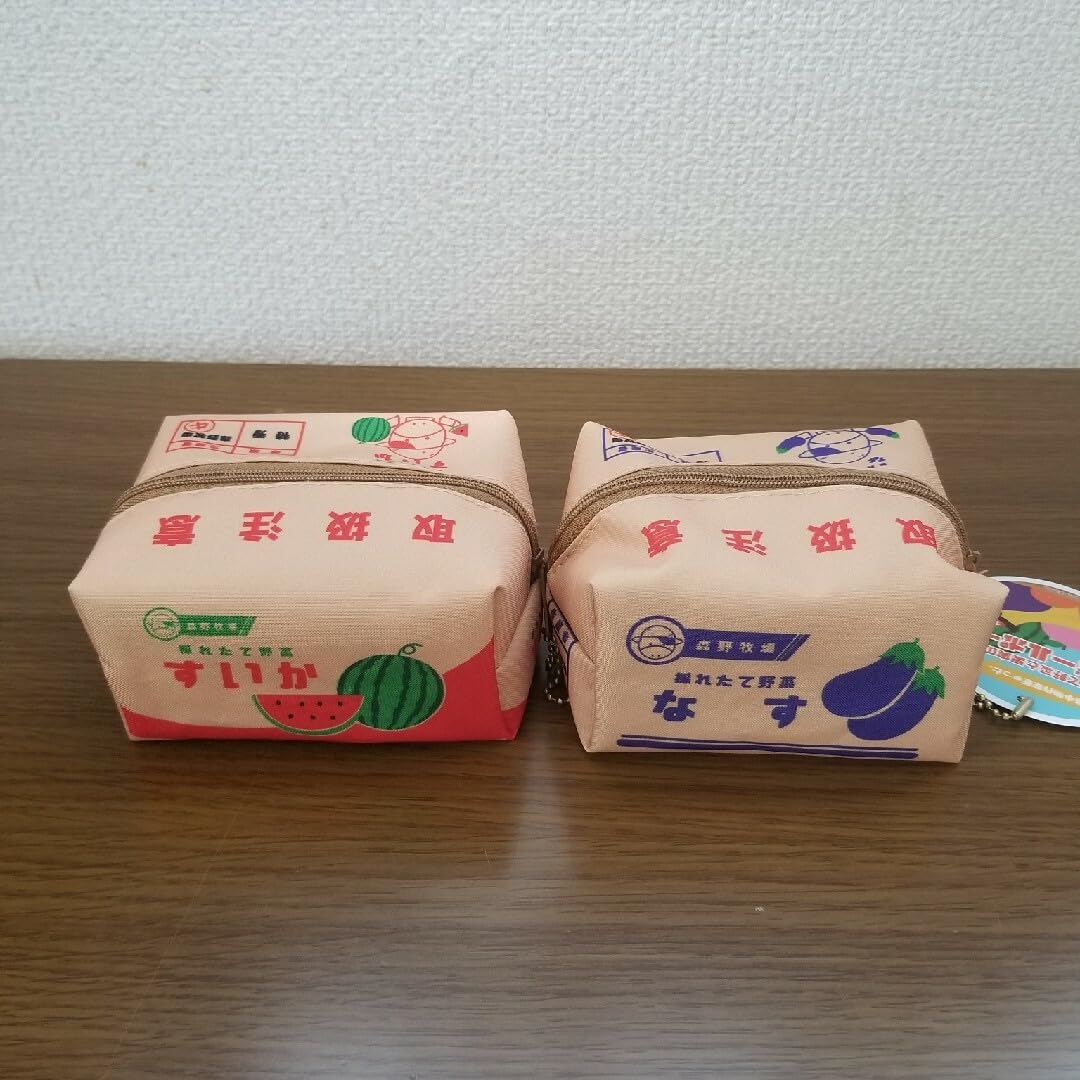 布小物作家ぎゅっと。 採れたてすいかの段ボールポーチ