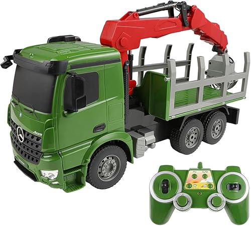 Amazon Co Jp Doublee ラジコンカー こども向け ベンツ正式ライセンス クレーン車 トラック 重機 最長辺38cm 1 2 4ghz グリーン おもちゃ