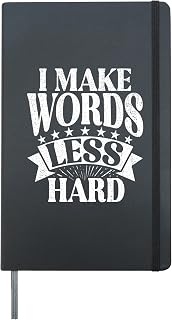 I make Words less hard Speech Therapy Hardcover Journal, Black