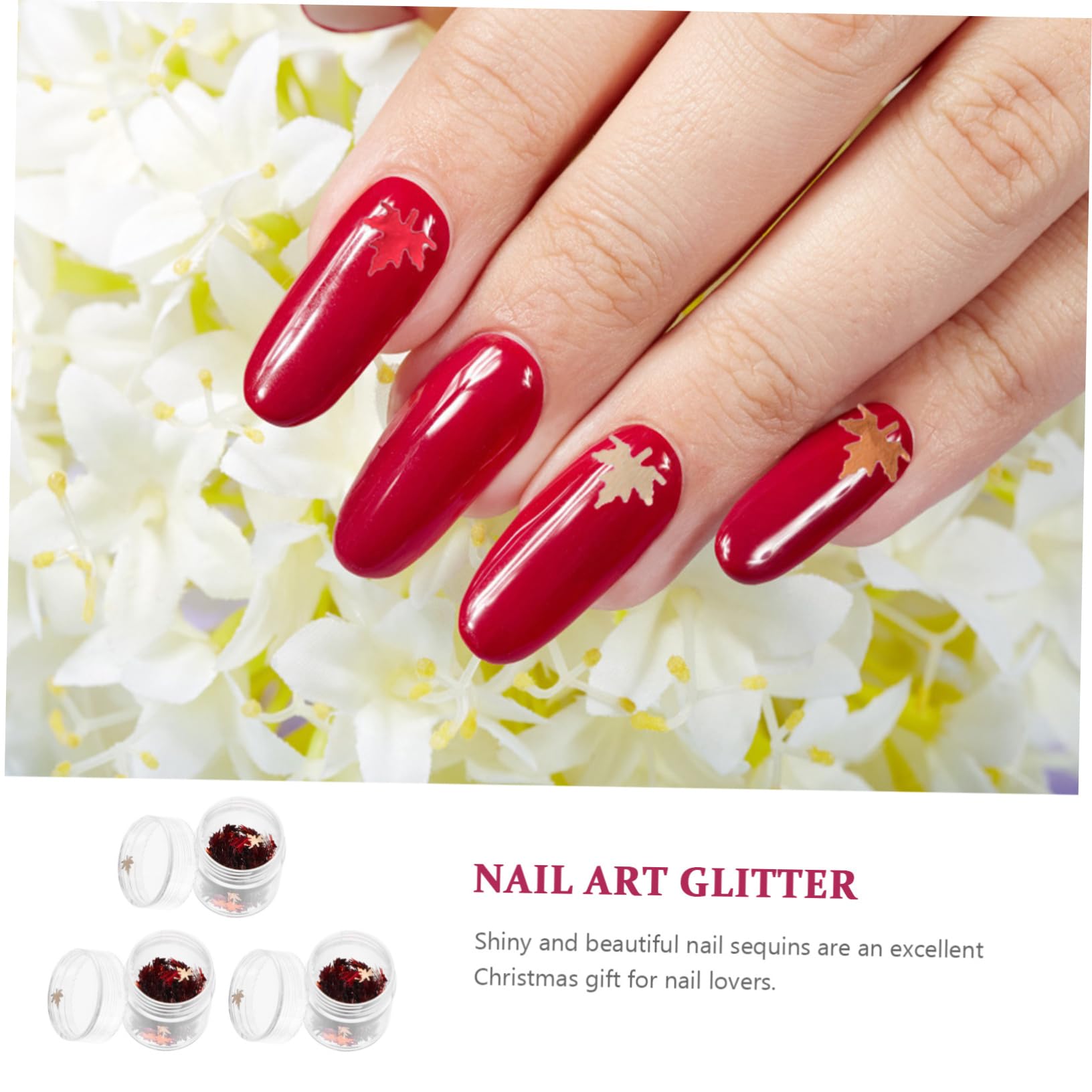 FRCOLOR 7 Pz Glitter per unghie in acero colori paillettes adesivi per unghie glitterati strenna di natale ragali natale arredamento adesivo per manicure forniture per manicure