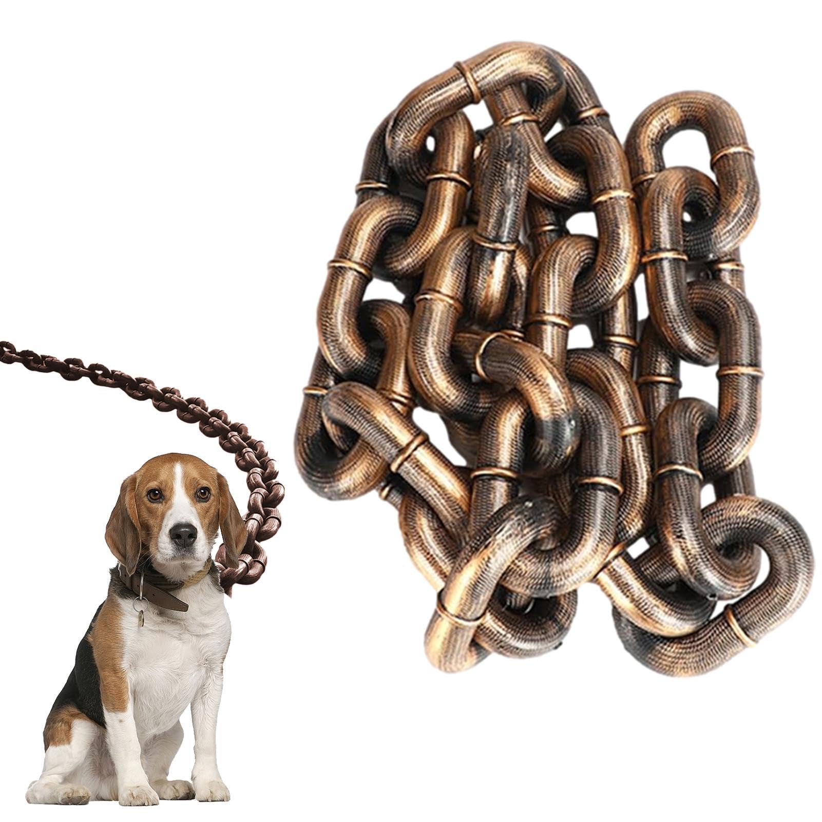 Fake Big Dog Chain Leashs Funny Leashs Dog Toy Shock-Absorbing Dog Lead Imitates Iron Chains Waterproof Large Dog Rope Puppy Chain Leashes Comfort Simulated Pet Iron Chains Leashs