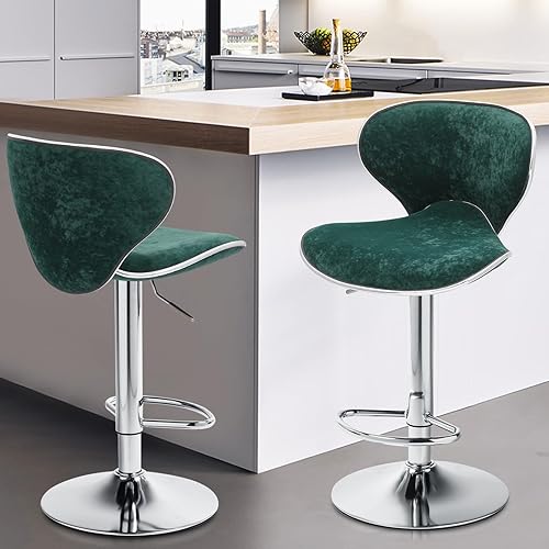 Miniatura 34 de Magshion Juego de 4 taburetes de bar giratorios ajustables de piel sintética para mostrador de comedor Negro -,Marrón,Canela/Escapada