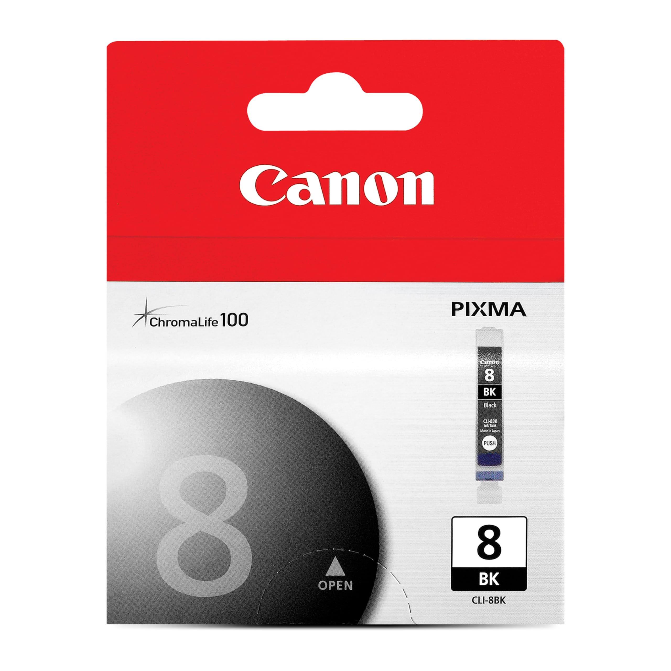 Canon CLI-8 Genuine Black Ink Tank, Compatible with iP5200R, iP5200, iP4200, iP4500, iP4300, MP970, MP960, MP950, MR800R, MP830, MP810, MP800, MP500, MX850, MP610, MP600, and MP530 Printers