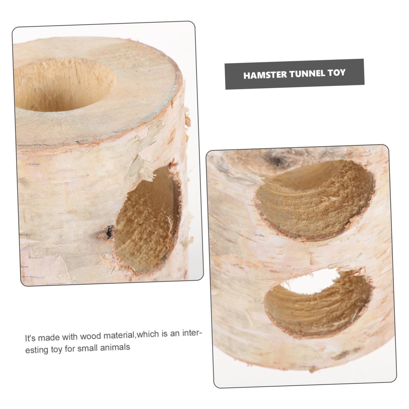 Holz Hamstertunnel und Meerschweinchenversteck aus Stabilem Birkenholz Atmungsaktives Versteck und Extra Schutz für Käfig und Kleintiere