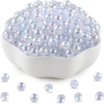 1200Pcs 6mm Acrylic Round Beads for Jewelry Making, AB Colors Acrylic Spacer Beads for Earring Necklace Bracelet and DIY Crafts