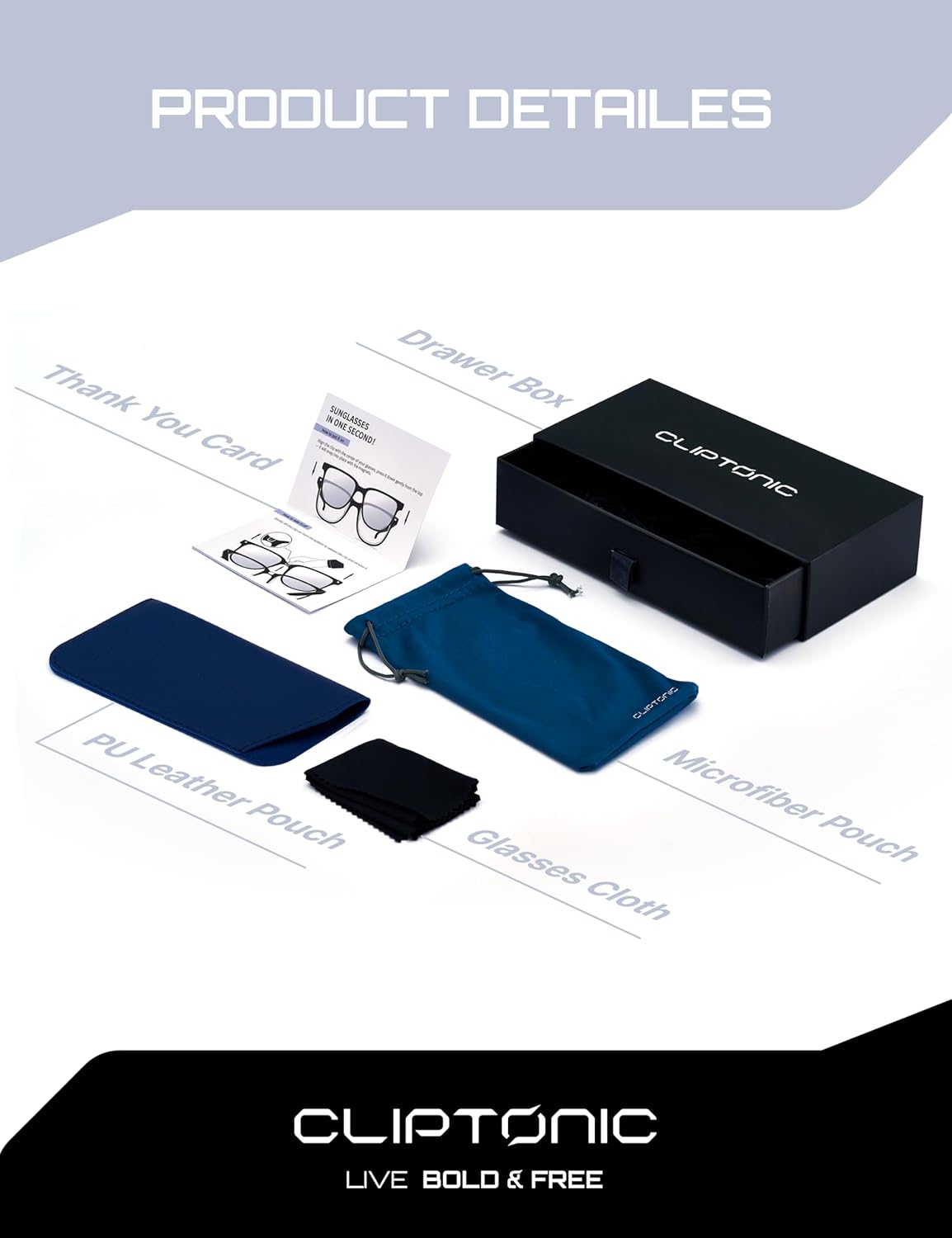 2-in-1 Magnetic Clip- On Blue Light Blocking Glasses – Wayfarer Black Frame + Grey Polarized UV400 Clip, TR90 Lightweight, Anti-Reflective Unisex Computer Eyewear - Image 7