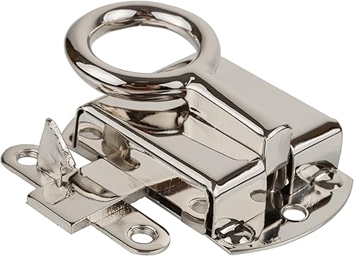 Miniatura 4 de Pestillo y captura de anillo de puerta de gabinete Wilson izquierdo de níquel  Armario antiguo, herrajes de reproducción de armario vintage