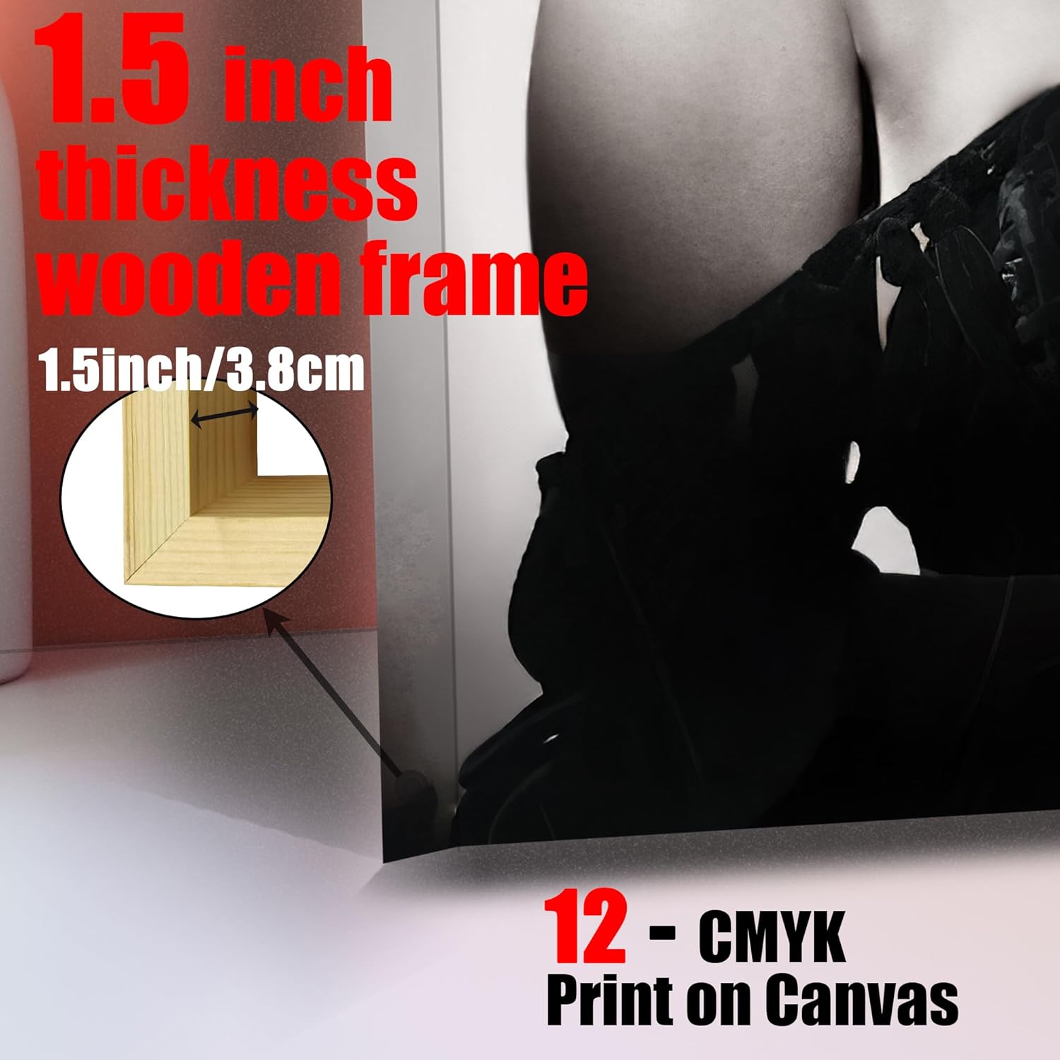 CanvasGarden Marilyn Monroe Canvas Wall Art, Hollywood Glamour Portrait Vintage Poster Oil Paintings Picture Body Art Decor, Framed Prints for Living Room Bedroom Office Decor, 16x24Inch