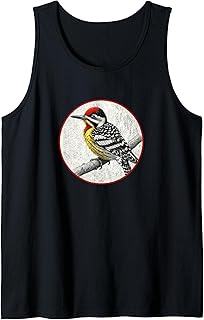 Colorido diseño retro de pájaro chubasquero amarillo Camiseta sin Mangas