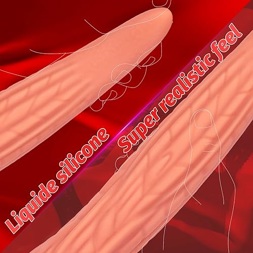 Miniatura 13 de Consolador anal de 14.5 pulgadas de largo que se siente como la piel, enorme consolador de fantasía con fuerte ventosa, consoladores de silicona