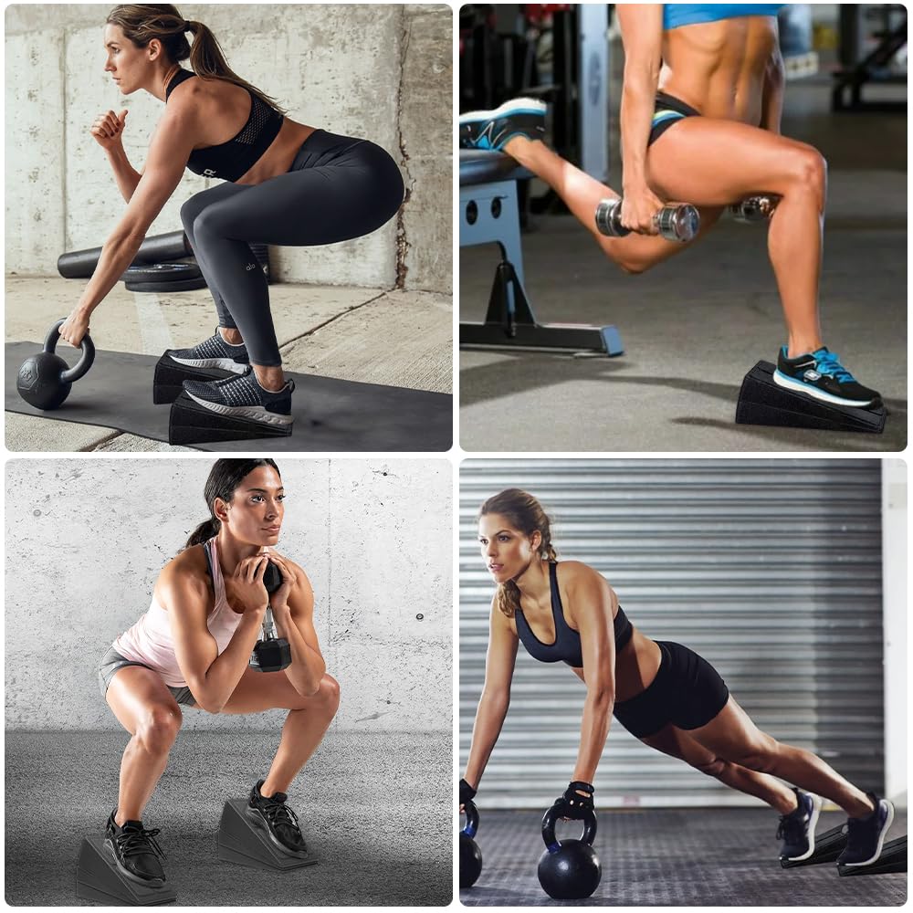 mizikuu Estensori per Polpacci, Set di 3 Slant Board Stretching Polpacci Regolabile barella per Polpaccio Stretch Board Squat Ramp per Piedi Muscoli Posteriori della Coscia Achille Gamba Esercizi