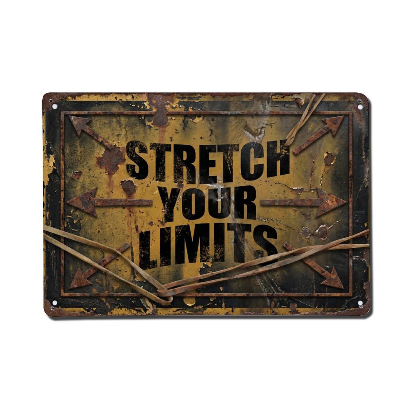 Stretch Your Limits Growth Retro Motivational Slogans Vintage Metal Tin Sign Wall Decor for Cafe, Club, Garden Metal Poster 8x12Inch