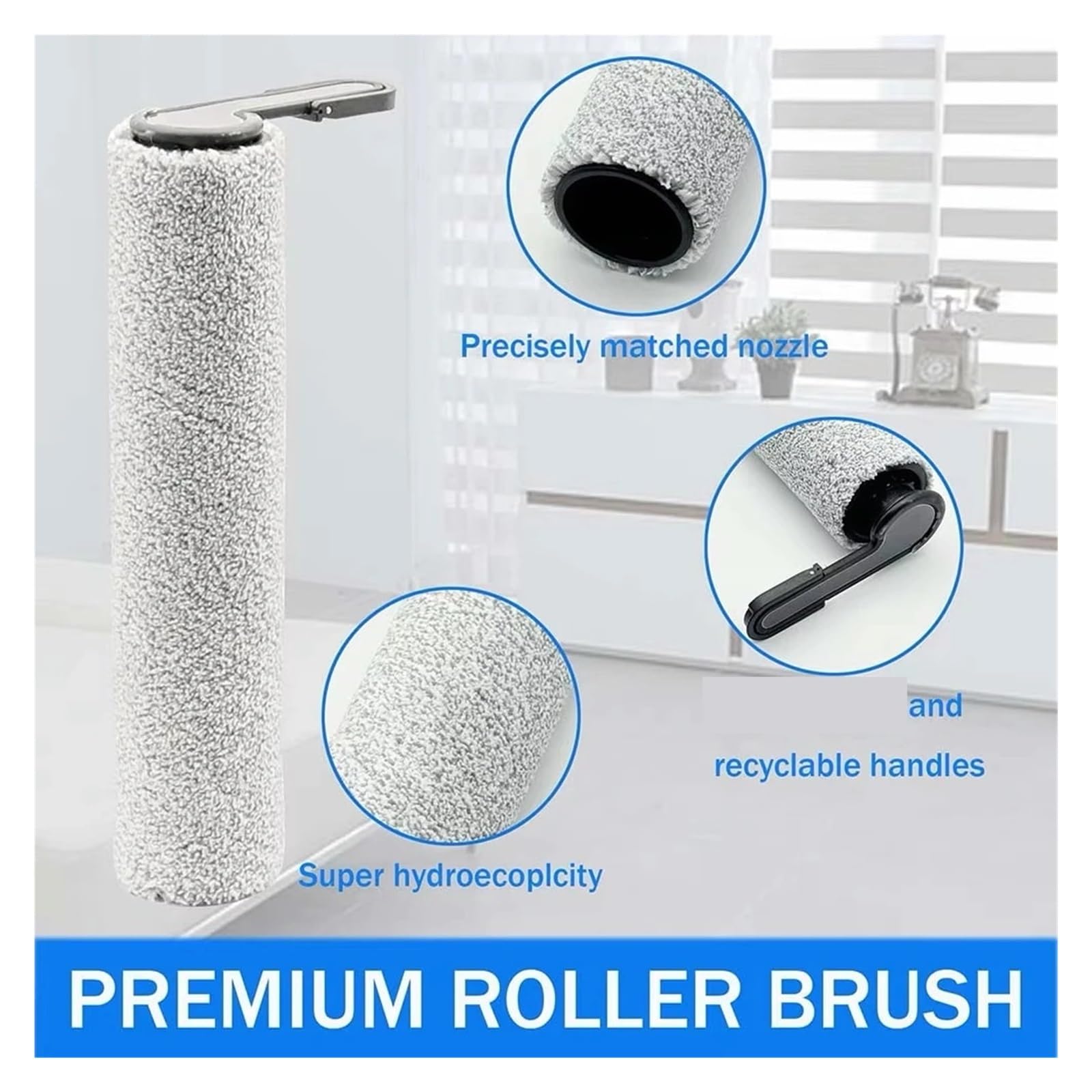 Kompatybilny z Tineco Floor One Switch S6Stretch S6 Części do odkurzacza na mokro i sucho Części zamienne Szczotka rolkowa Akcesoria Filtr HEPA(Lavender)