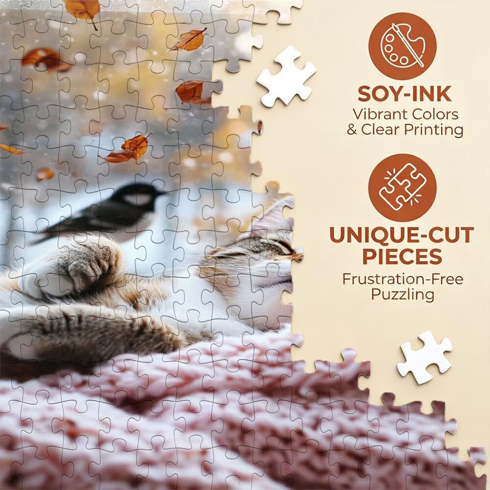 Vogel Katze Puzzle 4000 Teile, Klassische Puzzles, Geschicklichkeitsspiel Puzzle für Erwachsene, Puzzlespiele für Die Ganze Familie, Mit Schöner Verpackung, Dekoration Puzzles DX0YL3-733