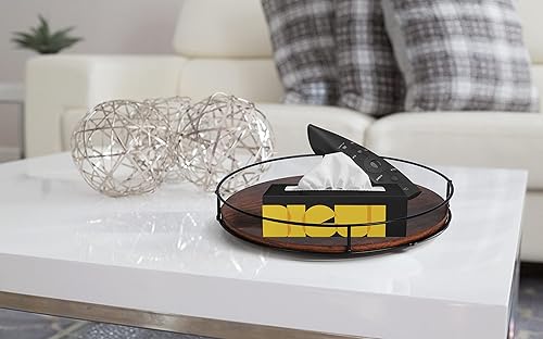 Miniatura 5 de Organizadores Lazy Susan de madera de 10 pulgadas con lados de acero, tocadiscos Lazy Susan para gabinete, almacenamiento de tocadiscos de cocina