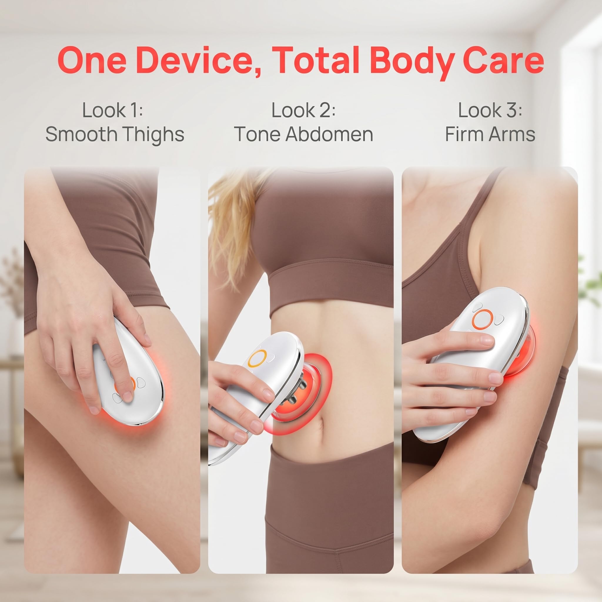 Cellu Sculptor, Masajeador Anticelulítico Eléctrico con Ventosa, Dispositivo Automático de Masaje Infrarrojo para Reducción y Reafirmación Facial, Abdomen, Muslos, Brazos y Piernas
