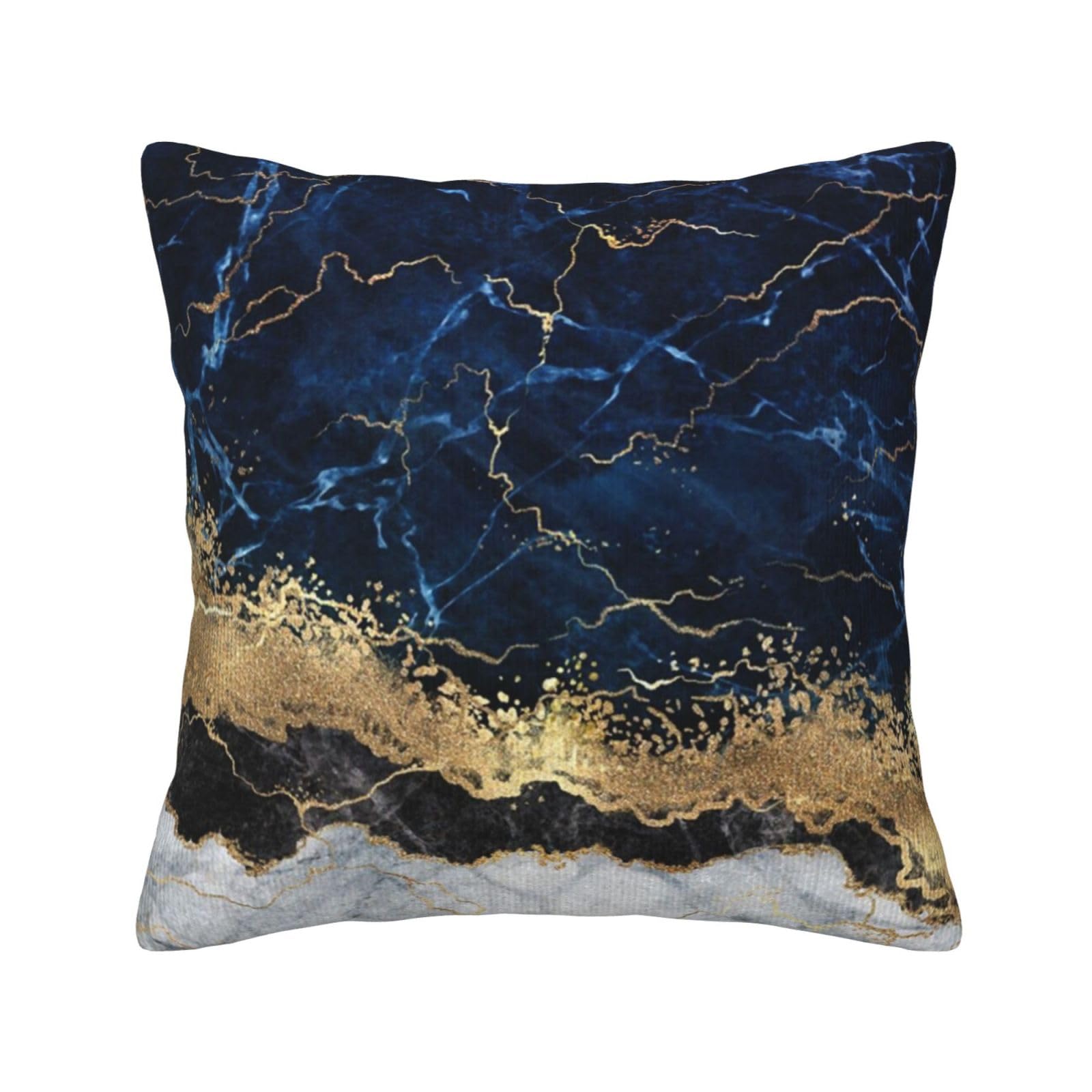 Housses de coussin velours bleu marine 50x50 pour masquer vos vieux coussins