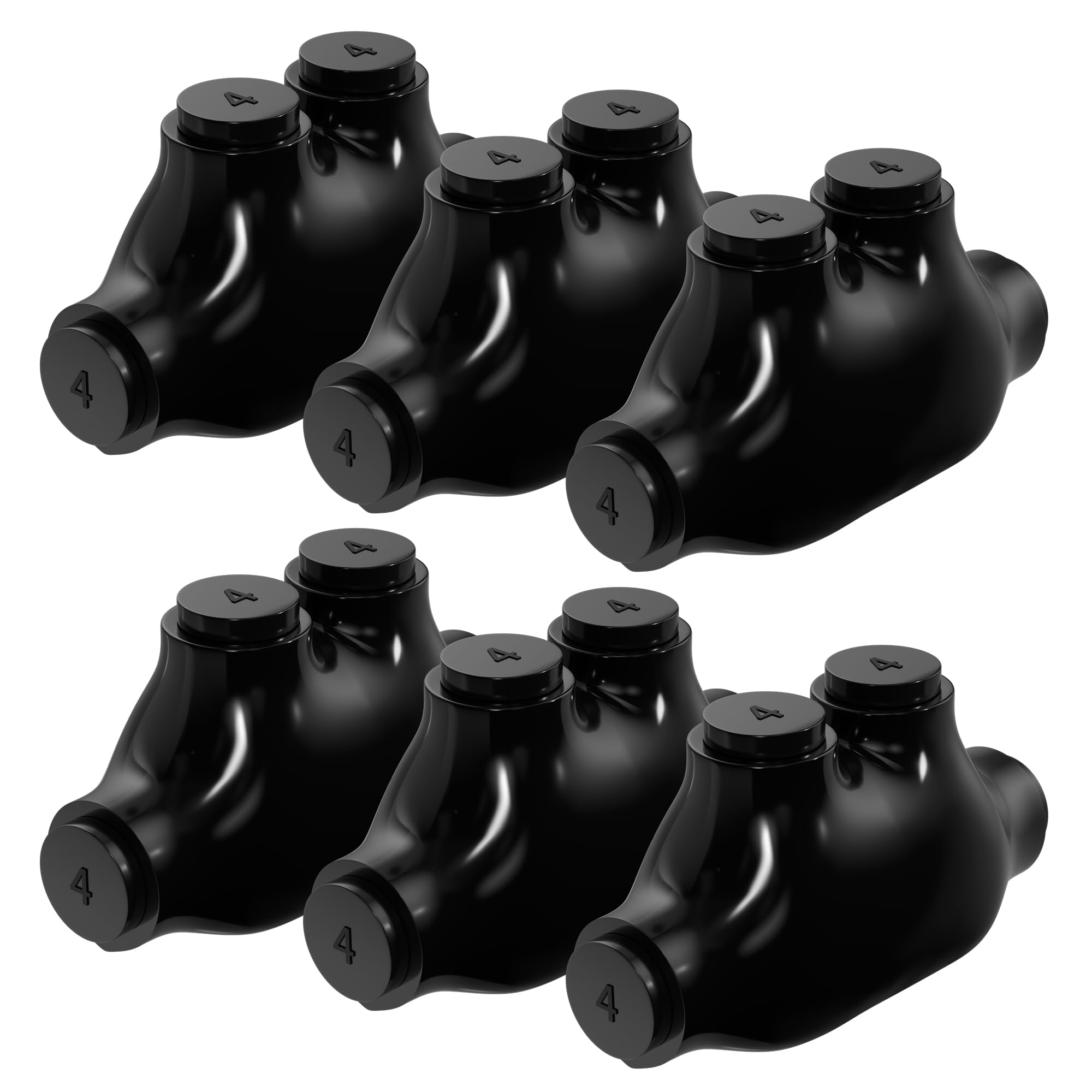 RVBOATPAT Paquete de 6 conectores de empalme en línea aislados 4-14 AWG de aluminio a cobre, conectores de cable eléctrico hexagonal hexagonal de 5/32 pulgadas