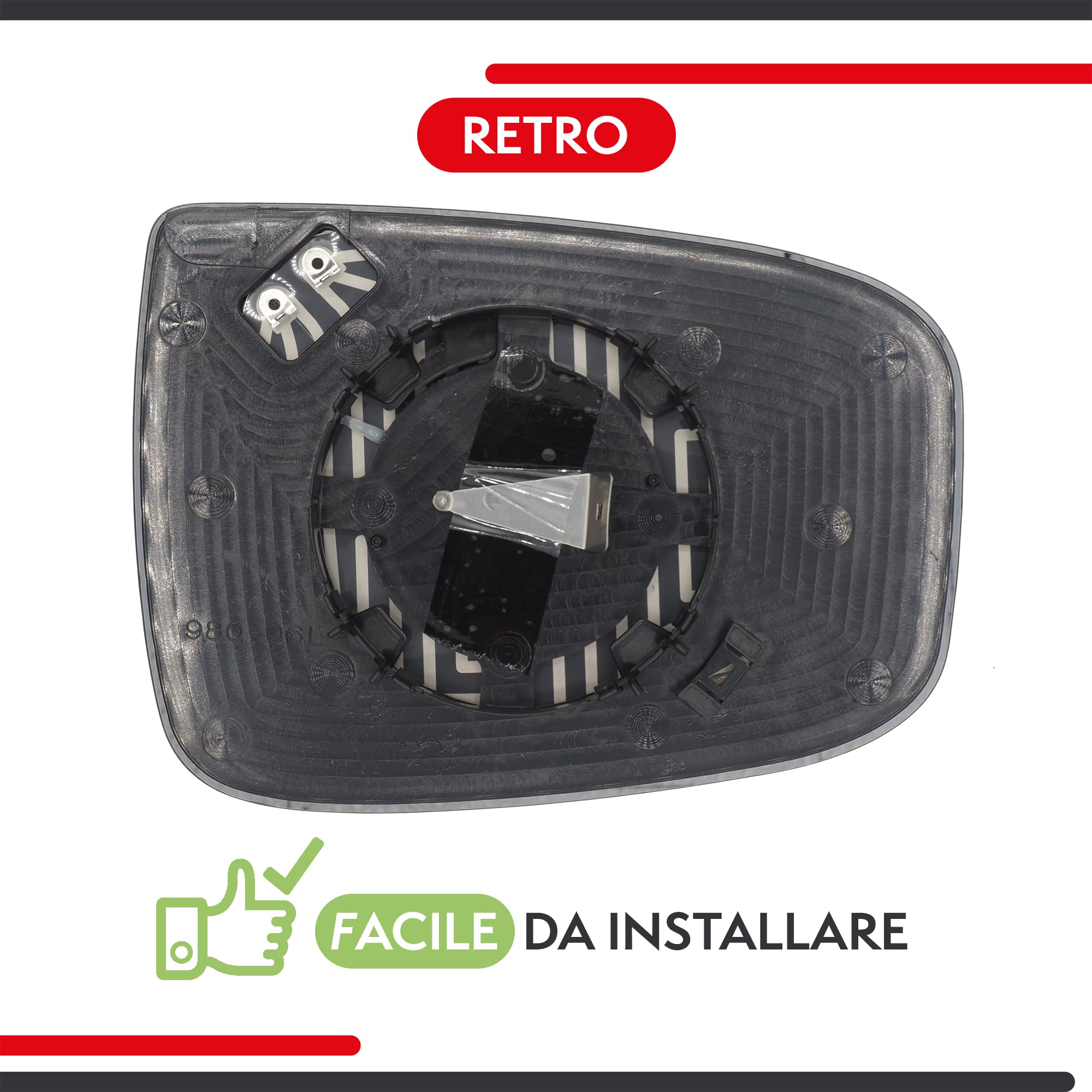 Vetro Specchietto per Hyundai IX20 2010-2019, Termico, Riscaldabile,876111K000, 876211K000, JC20, specchio retrovisore (SINISTRO)