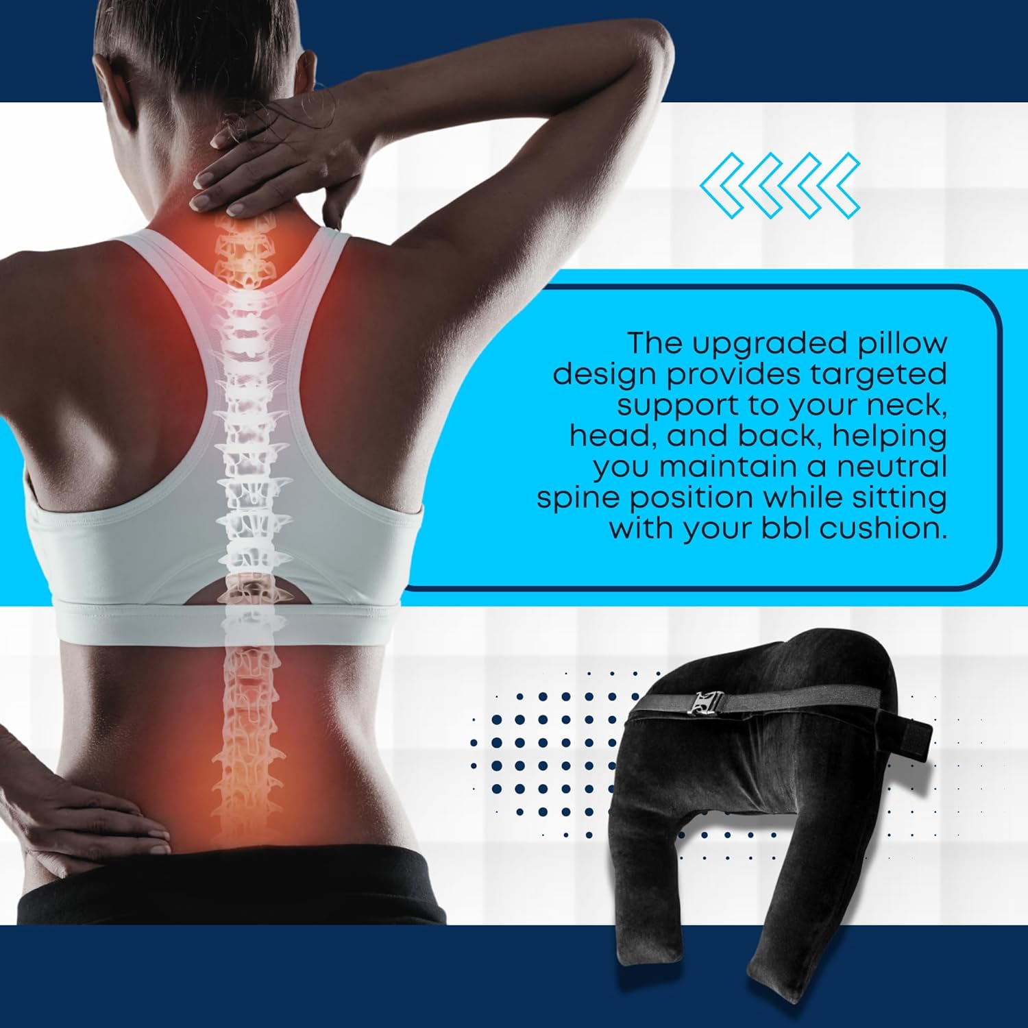 BBL Pillow After Surgery Back Support Pillow Lumbar Pillow for Office Chair, Car & Desk Chair – Ergonomic Back Support Cushion for Back Pain Relief,Soporte Lumbar,Almohada BBL