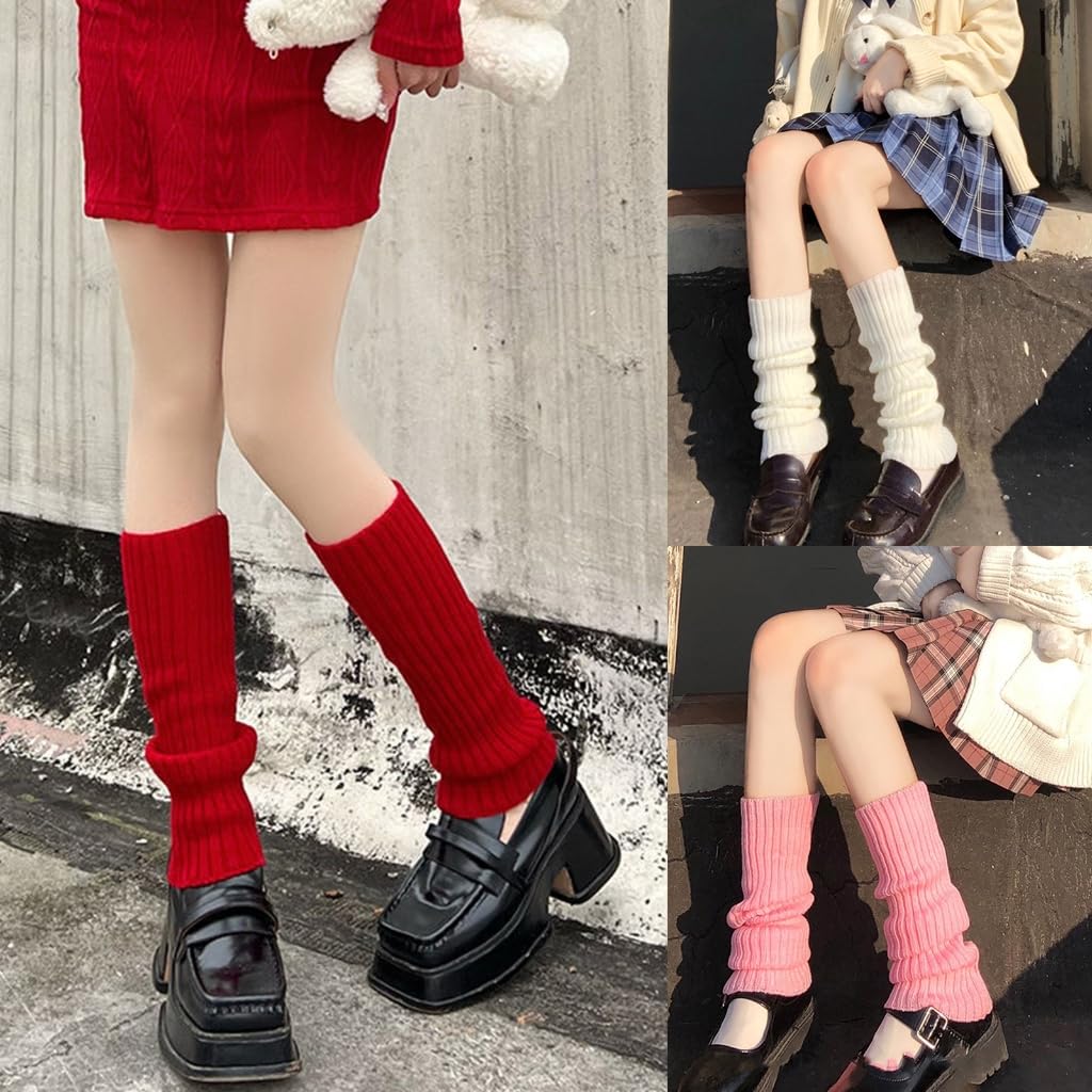 Women's Leg Warmers Warm Long Boot Socks Autumn Winter Knitted Long Socks Stylish-80s Party Dance Legwarmers for Party