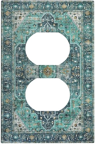 Miniatura 87 de Cubiertas de Interruptor de Luz de Palanca Simple con Diseño Abstracto de Sol Amanecer Retro, Placa Decorativa Arcoíris Atardecer de 1 Gang, Placa