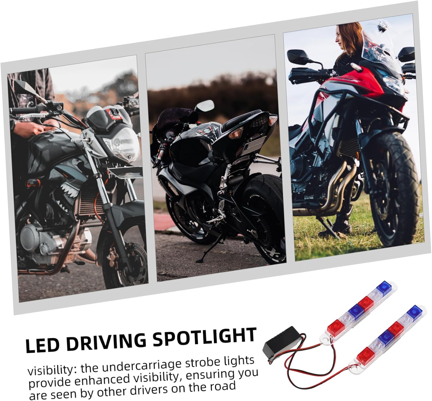 2pcs Motorcycle Light Kit LED Auxiliary Lights for Enhanced Visibility Cool Effects Dependable Operation for Night Riding and Electric Scooters