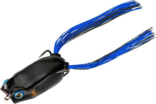 BOOYAH Poppin Pad Crasher Topwater Bass Fishing Hollow Body Frog Lure with Weedless Hooks
