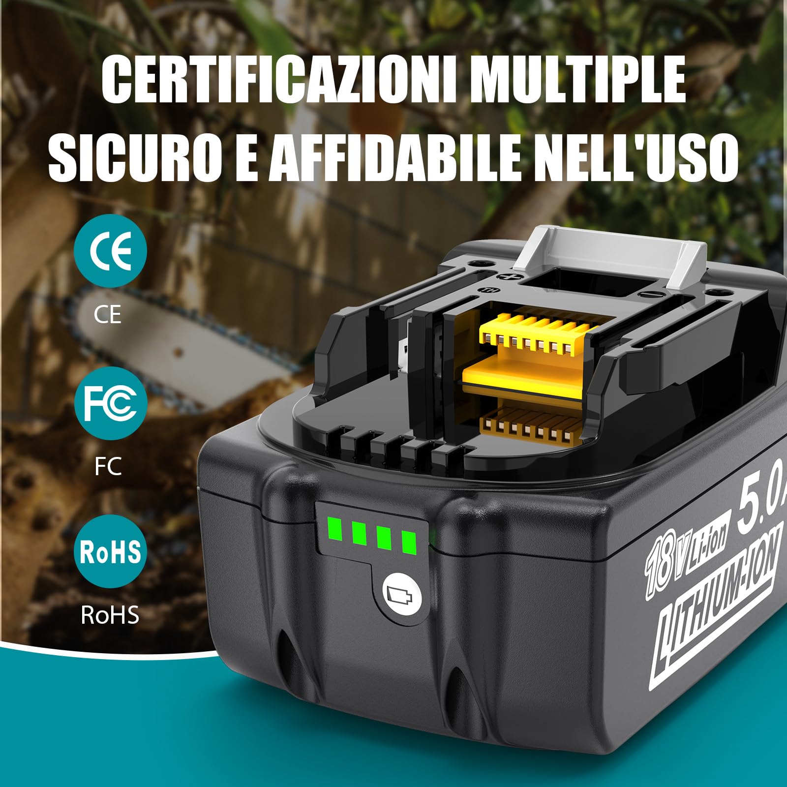 Batteria di ricambio per Makita 18V: 5000mAh batteria agli ioni di litio di ricambio compatibile con BL1850B BL1850 BL1860B BL1860 194205-3 LXT-400 (2 pezzi) | 2 batterie agli ioni di litio compatibili con BL1860B BL1860 BL1830 194205-3 LXT-400