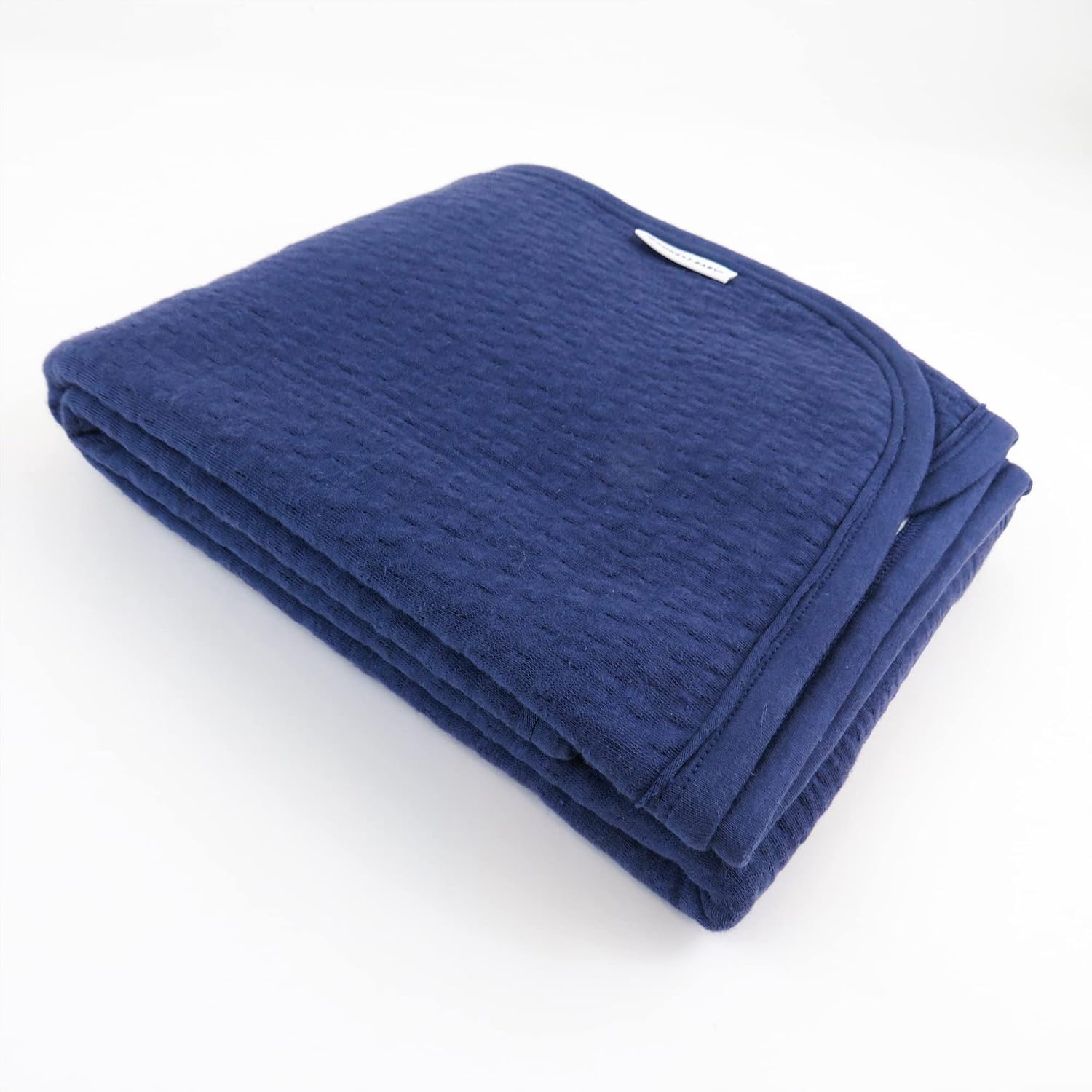 HonestBaby Matelasse Reversible Receiving Blanket 100% Organic Cotton for Baby Boys, Girls, Rainbow Stripe Blues, One Size