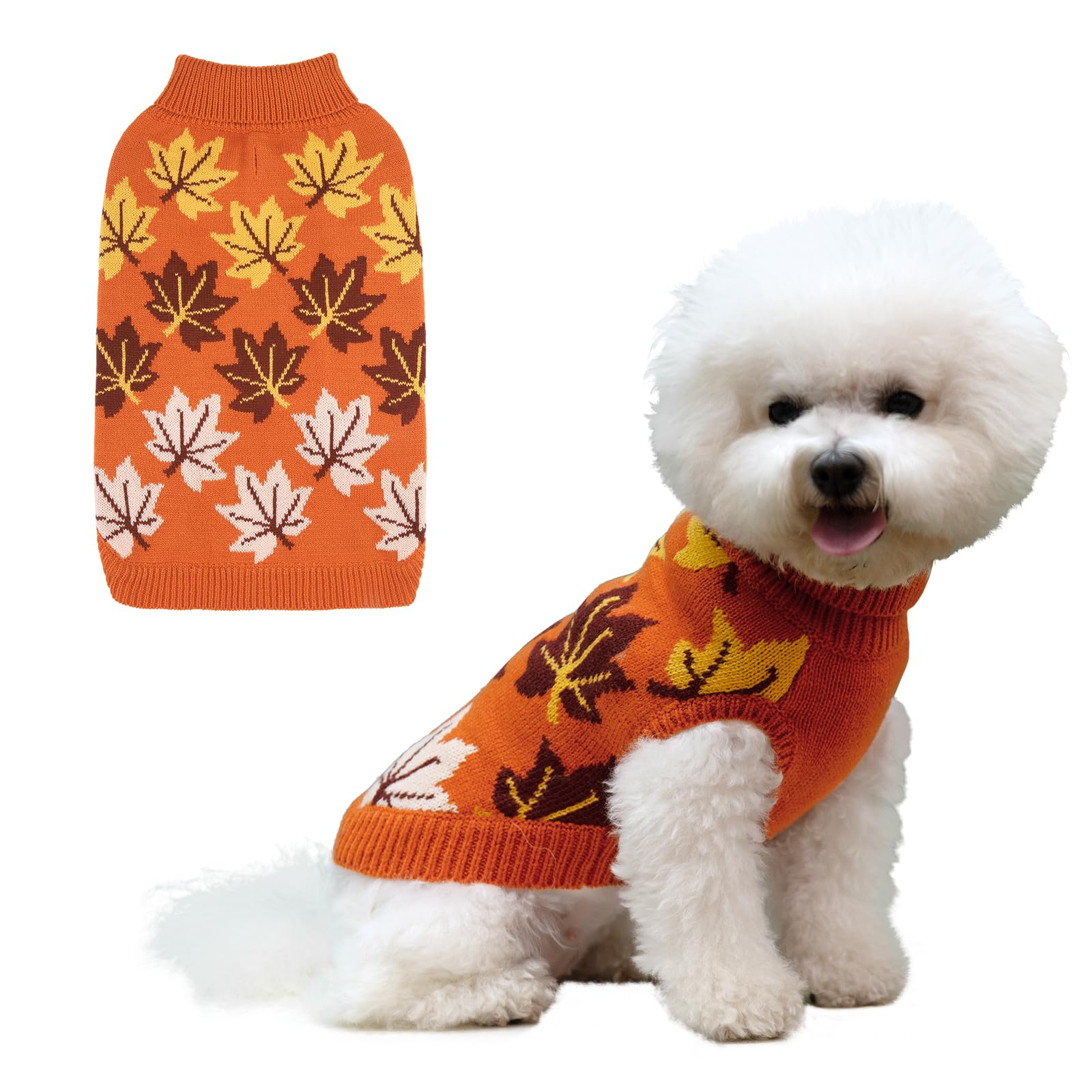 KOOLTAIL Turtleneck Dog Jumper for Small Medium Large Dogs, Soft &Warm autumn winter Pullover Sweater Coat, Comfortable Dog Knitted Winter Clothes Outfit for Boys Girls