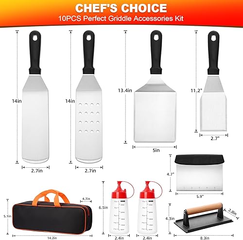 Miniatura 7 de CEKEE Blackstone - Kit de accesorios para parrilla, 141 piezas de accesorios de parrilla de acero inoxidable para Blackstone y Camp Chef, juego de