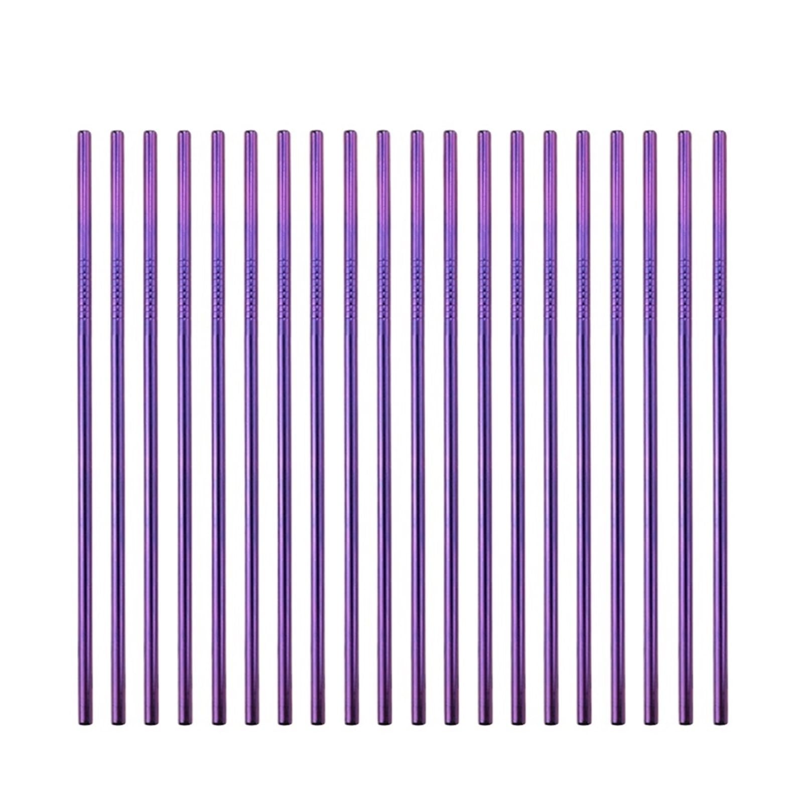 Pailles réutilisables en acier inoxydable violet pour bar moderne