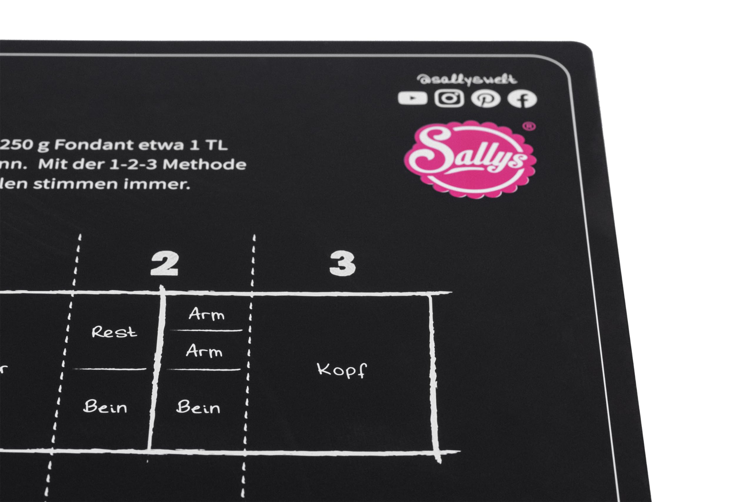 Sallys Schneidematte A3 Cutting Mat (44 x 34 cm, 3 mm dick) selbstheilende Oberfläche, beidseitig verwendbar, rutschfest, millimetergenaues Raster zum perfekten Abmessen