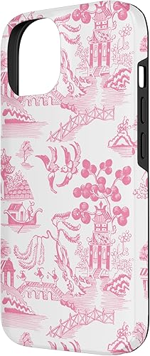 Miniatura 5 de Funda para iPhone 13 Pro Preppy Pink Willow Pattern Chinoiserie Toile