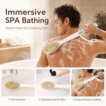 Back Scrubber for Shower with Long Handle, Blue