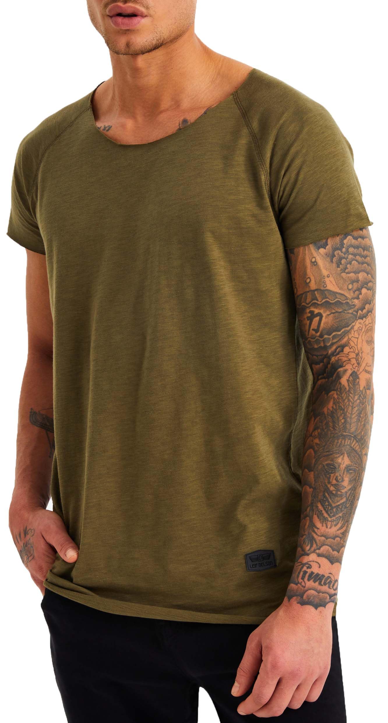 Leif Nelson T-Shirt Uomo Girocollo Collo LN-6340
