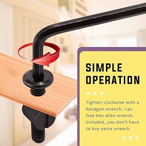 Miniatura 4 de Swpeet 181 piezas M6 x 0.591 in - 3.150 in - cabeza plana de zinc negro cabeza hexagonal tornillos de cama de cuna de bebé y tuercas roscadas con