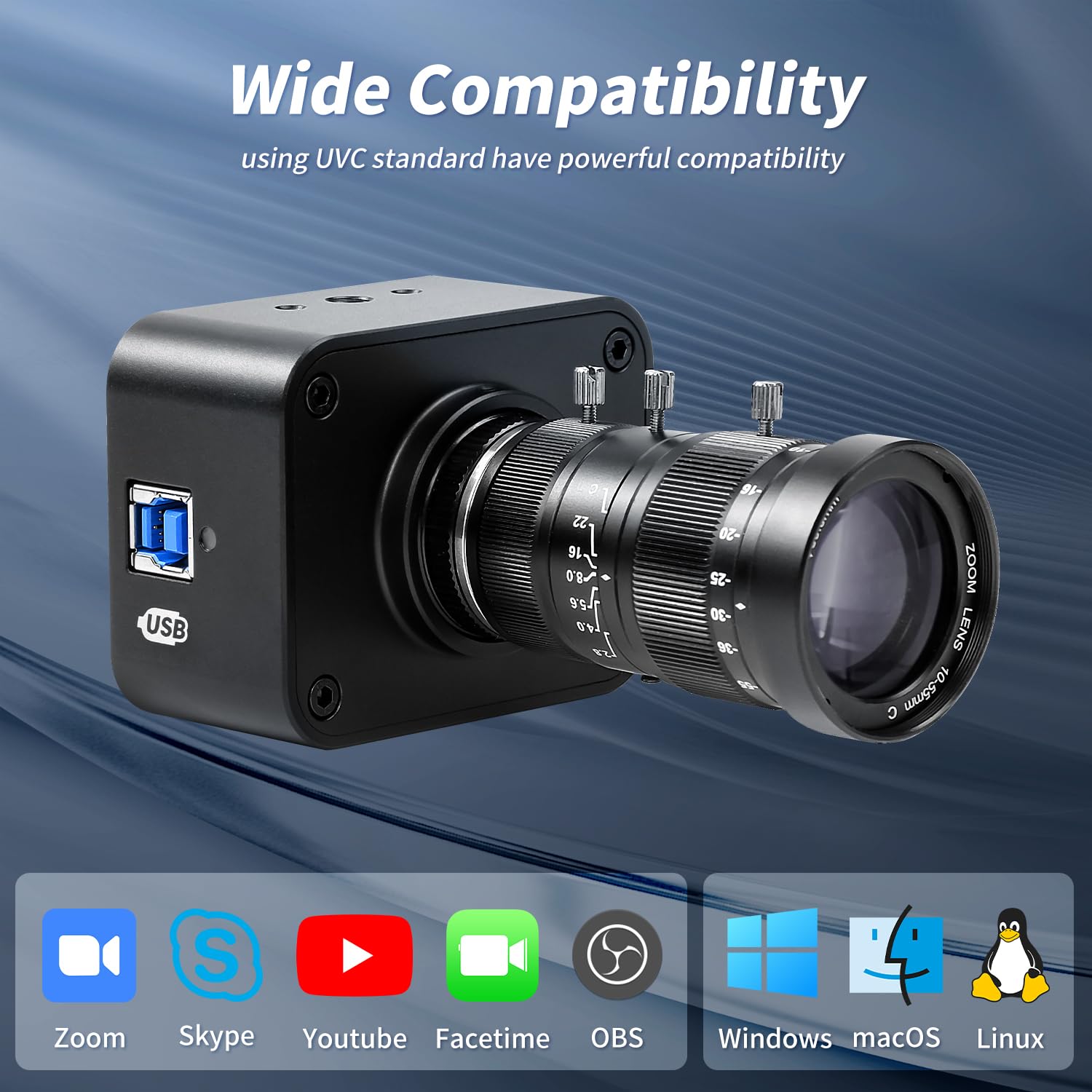 Amazon.com: MOKOSE USB Camera 4K, USB3.0 Manual Focus Webcam with