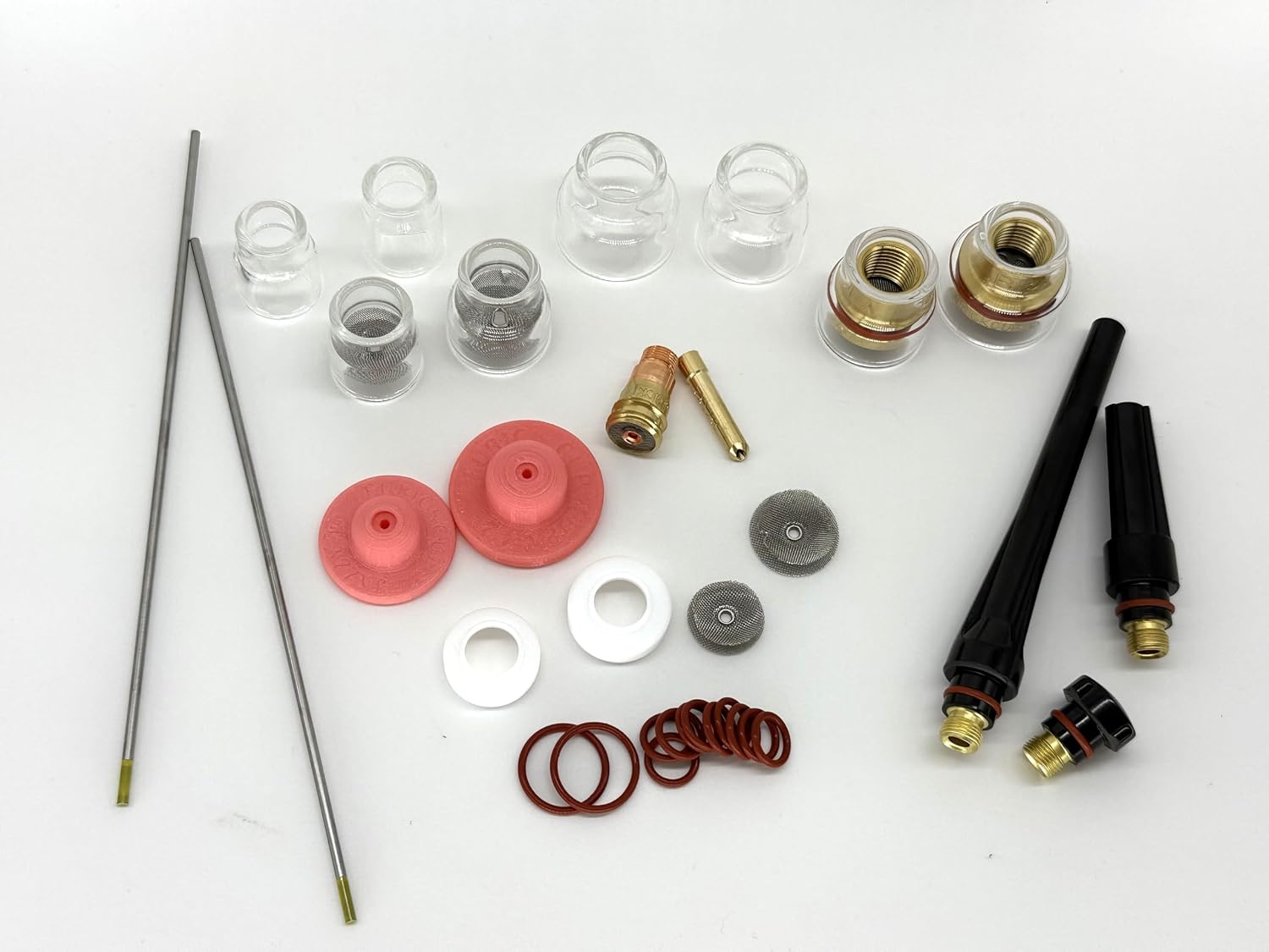 Furick All Glass Cup Kit for TIG Welding Torches, 17/18/26 Size (FAGKK17), 16-Piece Set with Glass Cups and Accessories, 3/32-2.4mm