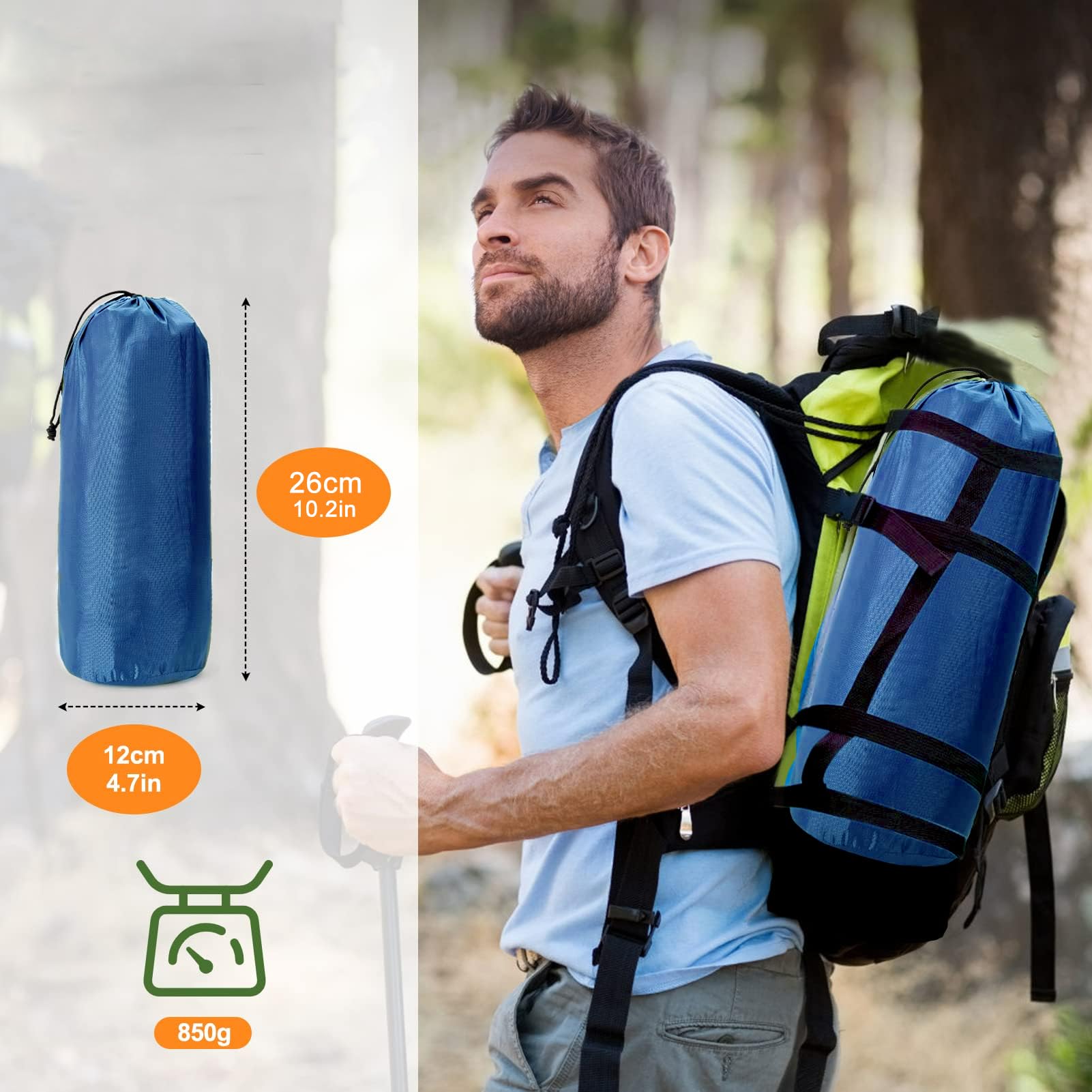 CALIYO Matelas de Camping Autogonflant – Matelas Pneumatique épais avec Pompe à Pied, Ultraléger et Imperméable | Oreiller Intégré, Compact pour L'extérieur, La Randonnée, Les Tentes et Les Voyages