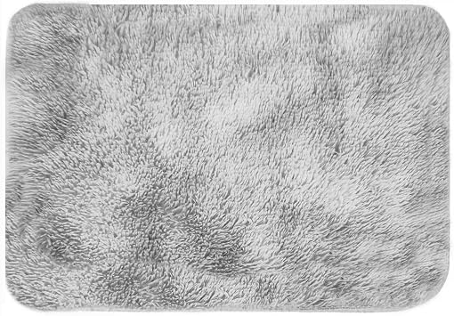 ConCus-T Grey Bath Mat Faux Fur Plush Bathroom Rugs Shaggy Soft Anti Slip Bath Carpet Doormat for Bedroom Bathroom Puppy Bed Mat, Tie-Dye Light Grey, 24X16