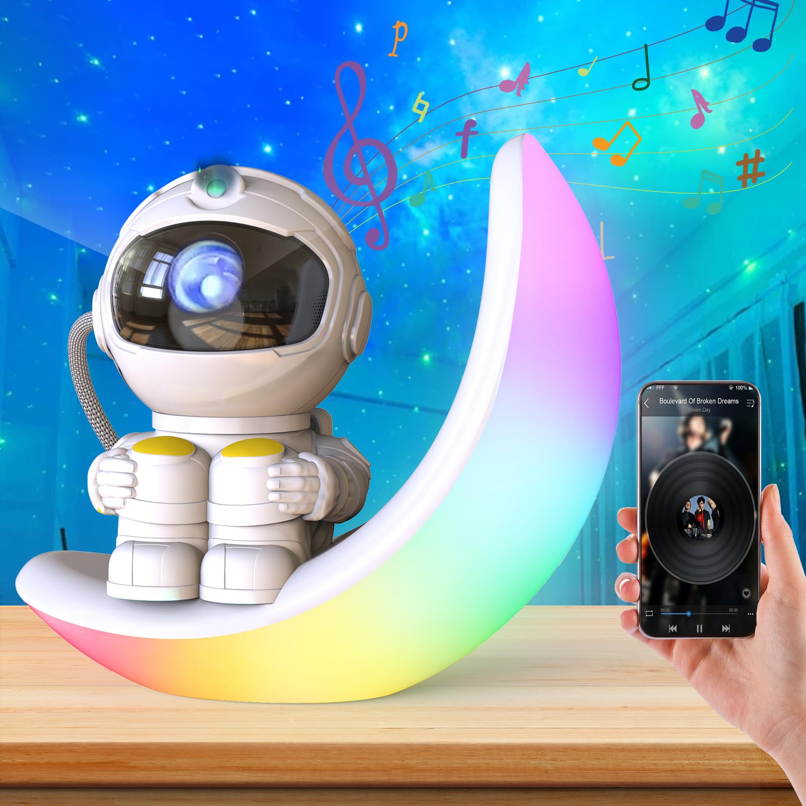Luci Soffitto Romantiche ALEENFOON Proiettore Stelle Astronauta Con Telecomando - Luci Nebulose, Altoparlante Bluetooth E Rotazione 360° Lampada Nebulosa 360