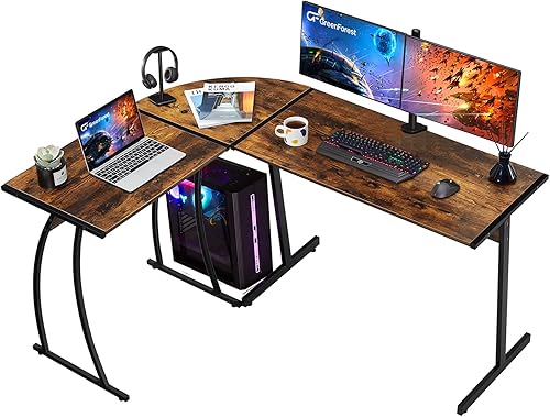 GreenForest - Mesa esquinera para ordenador portátil forma de L