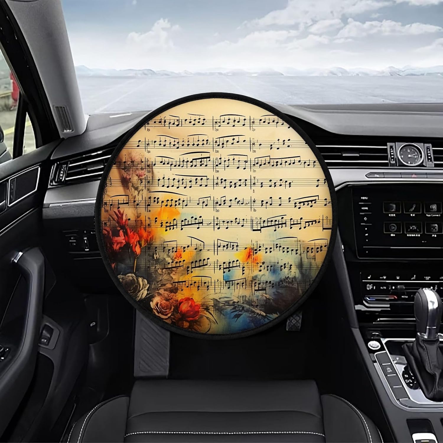 Car Steering Wheel Sun Shade Cover Aluminum Film Anti-Heat Car Wheel Cover image 2