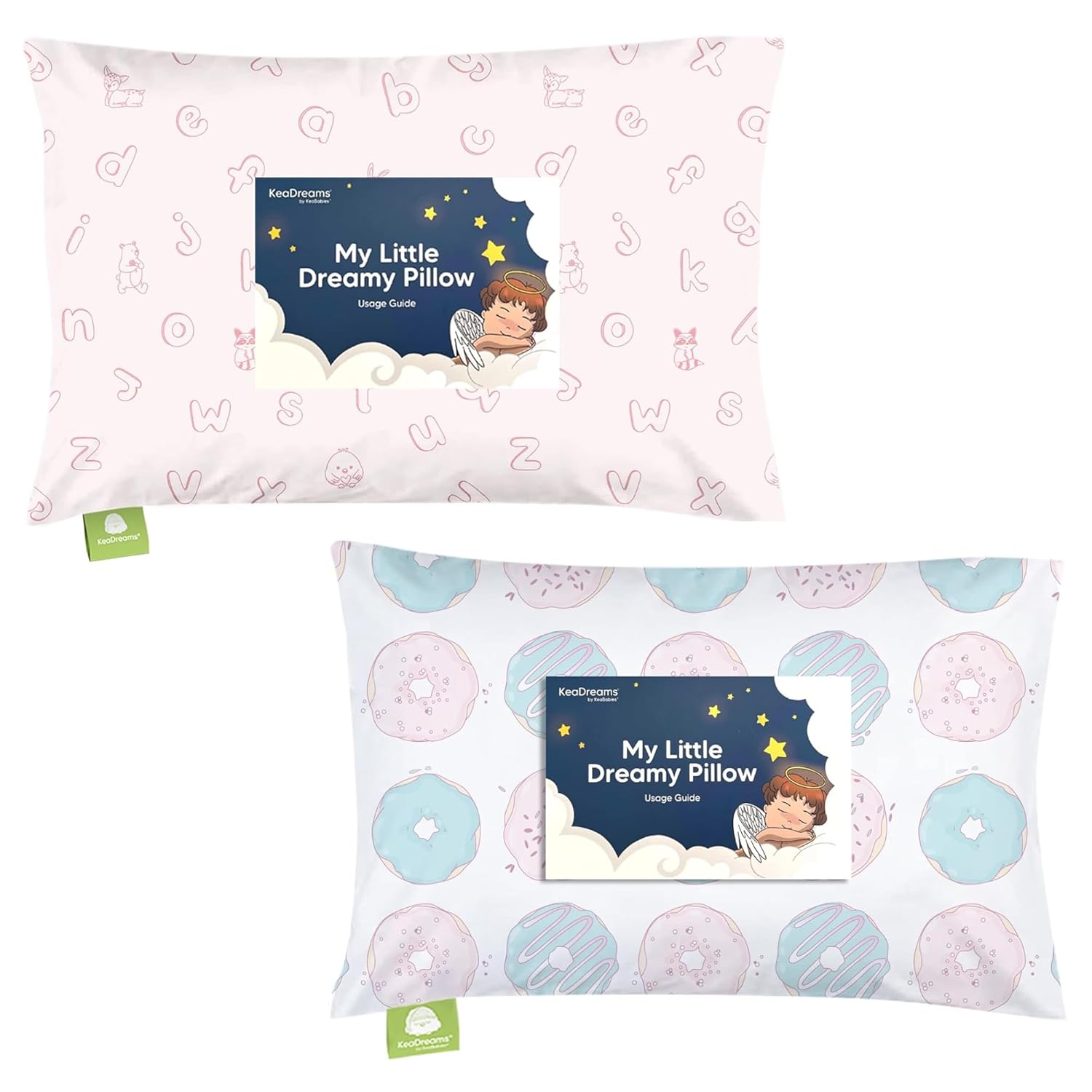 KeaBabies Toddler Pillow with Pillowcase - 13x18 My Little Dreamy Kids Travel Bed Pillows for Sleeping, Cotton Small Pillowcase, Soft & Breathable, Machine Washable, Toddlers 2-5 Years Old